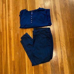 W62 Classic Fit Jegging 3X W/Bonus L/S Lace Detail Chaps Top!